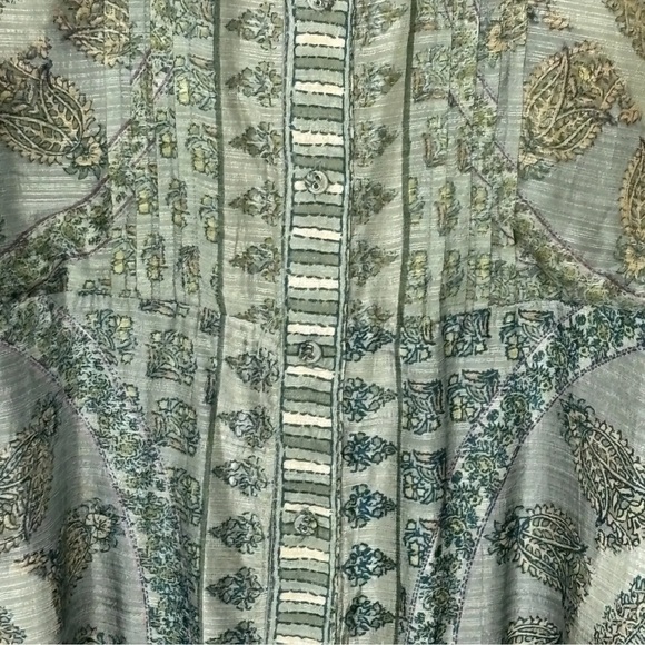 Soft Surroundings Women’s Jardin Majorelle Sage Asymmetrical Maxi Dress Size 1X - Picture 4 of 11